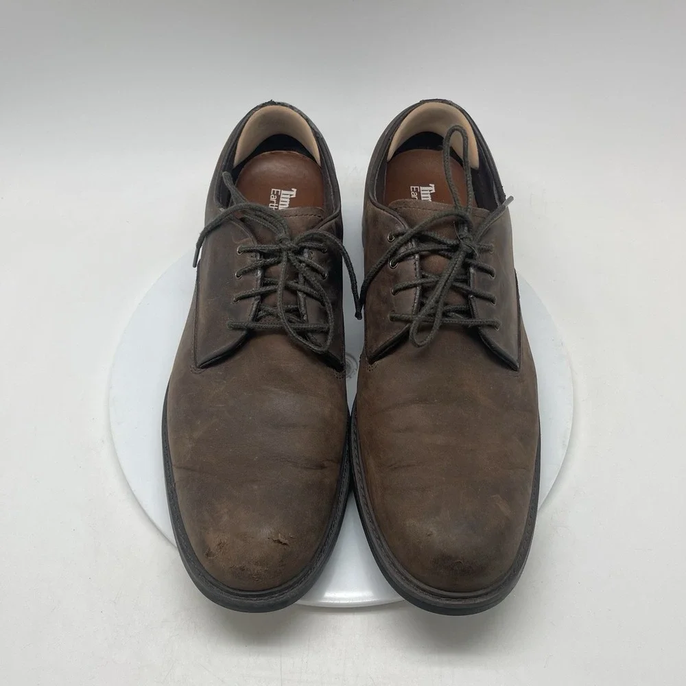 Timberland‎ Shoes Mens 10.5 Leather Oxford Stormbucks Brown Workwear Lace 5550R